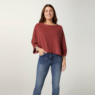Lightweight Brushed Wrap with Buttons - Rust