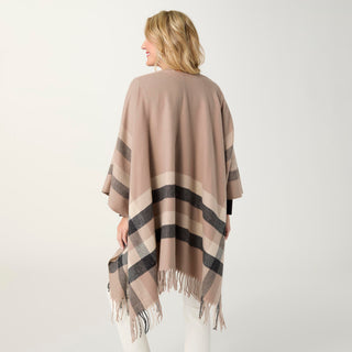 Teagan Striped Lurex Wrap - Taupe