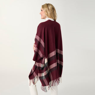 Teagan Striped Lurex Wrap - Rich Wine