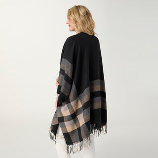 Teagan Striped Lurex Wrap - Black