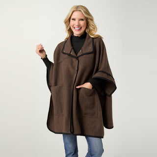 Flynn Snap Front Wrap with Pockets - Chocolate