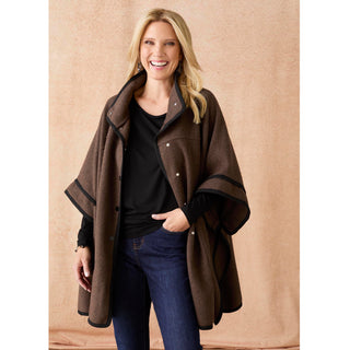 Flynn Snap Front Wrap with Pockets - Chocolate