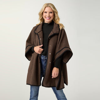 Flynn Snap Front Wrap with Pockets - Chocolate