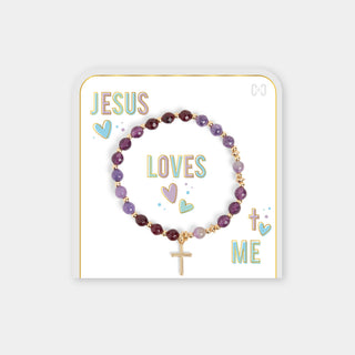 Jesus Loves Me Bracelet - Amethyst