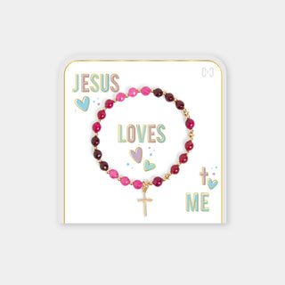 Jesus Loves Me Bracelet - Rumba Red