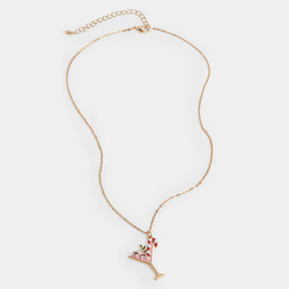 Holiday Martini Necklace - Gold
