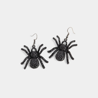 Spider Shimmer Earrings - Black
