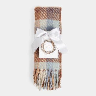 Scarf + Bracelet Set - Brown/Blue