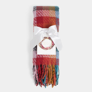 Scarf + Bracelet Set - Red Multi