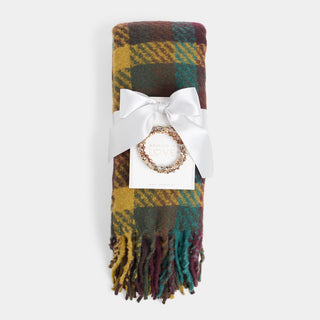 Scarf + Bracelet Set - Green/Brown