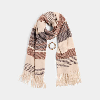 Scarf + Bracelet Set - Tan/Brown