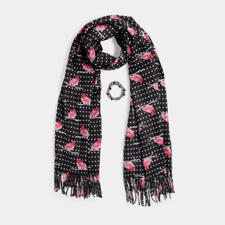 Cardinal Scarf + Bracelet Set - Black