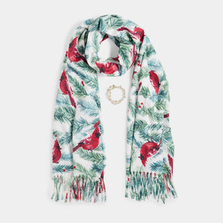 Cardinal Scarf + Bracelet Set - White