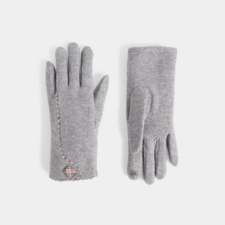 Touch of Plaid Touchscreen Gloves - Grey