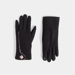 Touch of Plaid Touchscreen Gloves - Black