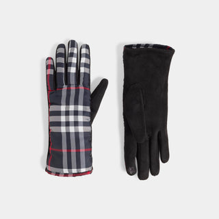 Brilliant Plaid Touchscreen Gloves - Black