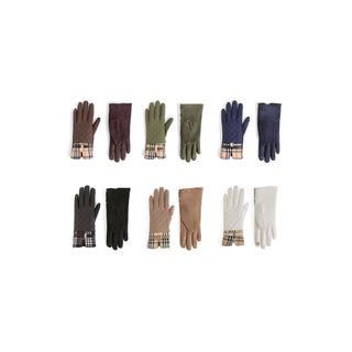 Plaid Puffer Touchscreen Gloves Assortment - Mixed