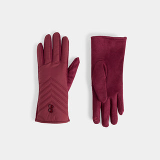 Double Button Touchscreen Gloves - Maroon