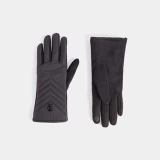 Double Button Touchscreen Gloves - Black