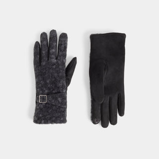 Sherpa Belted Touchscreen Gloves - Black