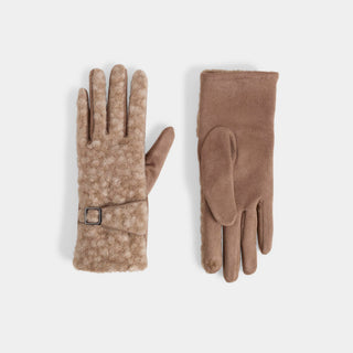 Sherpa Belted Touchscreen Gloves - Tan