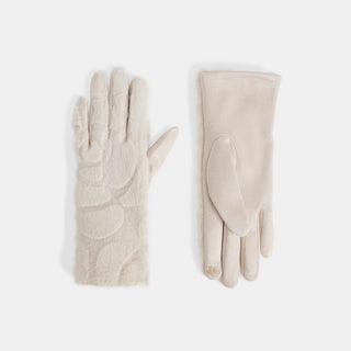 Ripple Fur Touchscreen Gloves - Winter White