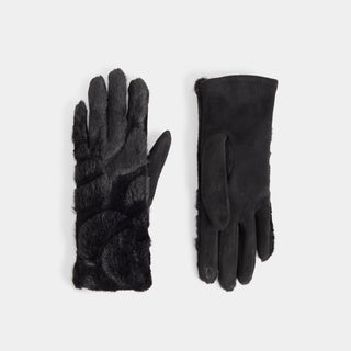 Ripple Fur Touchscreen Gloves - Black