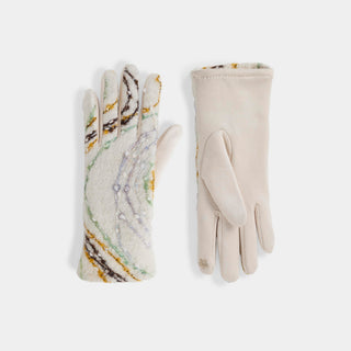 Felt Line Touchscreen Gloves - Winter White