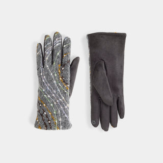 Felt Line Touchscreen Gloves - Grey