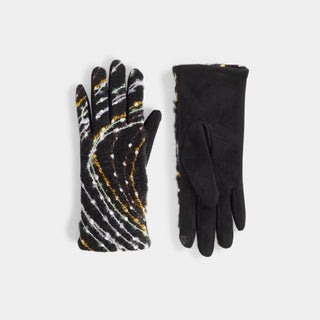 Felt Line Touchscreen Gloves - Black
