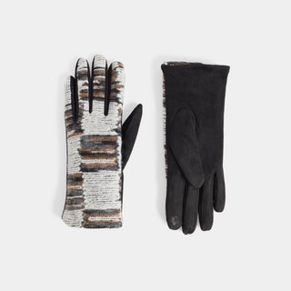 Felt Checker Touchscreen Gloves - Black/White