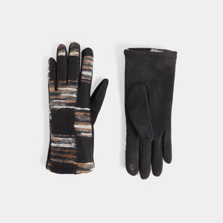 Felt Checker Touchscreen Gloves - Black/Black