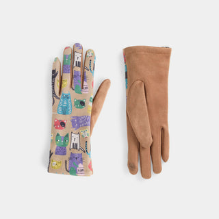 Color Cat Touchscreen Gloves - Tan