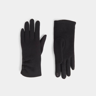 Chic Button Detail Touchscreen Gloves - Black