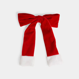 Santa Bow Hair Clip - Red