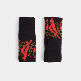 Loved From Above Fingerless Gloves - Black