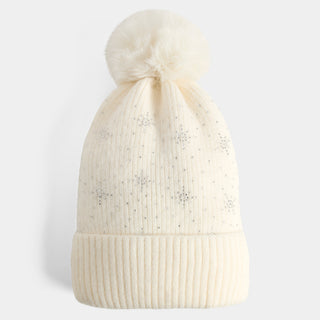 Glistening Snowflake Hat - Winter White
