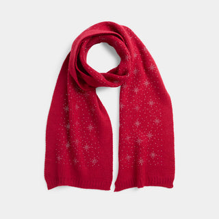 Glistening Snowflake Scarf - Poinsetta