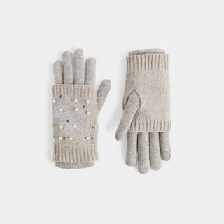 Snowflake Convertible Gloves - Grey
