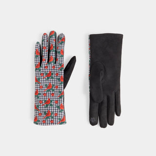 Houndstooth Cardinal Touchscreen Gloves - Multi