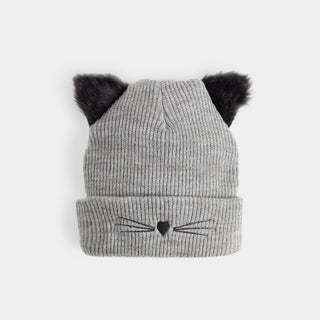 Kitty Ears Knit Hat - Grey