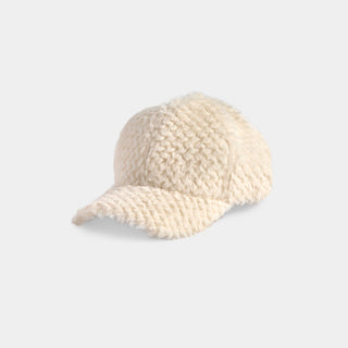 Fuzzy Fashion Baseball Hat - Winter White