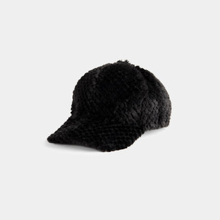 Fuzzy Fashion Baseball Hat - Black