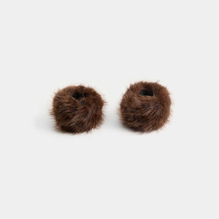 Animal Fur Cuffs - Brown