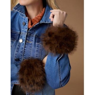 Animal Fur Cuffs - Brown