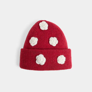 Crochet Flower Hat - Red