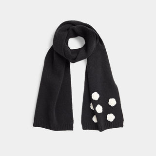 Crochet Flower Scarf - Black