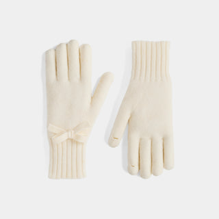 Classic Bow Gloves - Cream