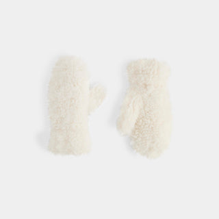 Scruffy Sherpa Mitten - Winter White