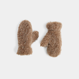 Scruffy Sherpa Mitten - Tan
